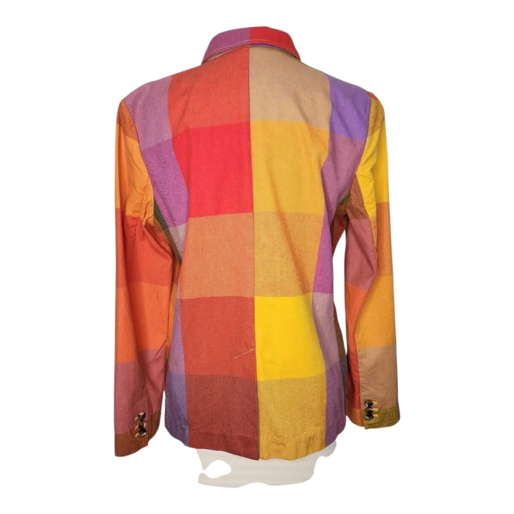 Liz Claiborne Vintage Kaliedoplaid Multicolor Single Breasted Blazer Sz14 - Picture 3 of 13